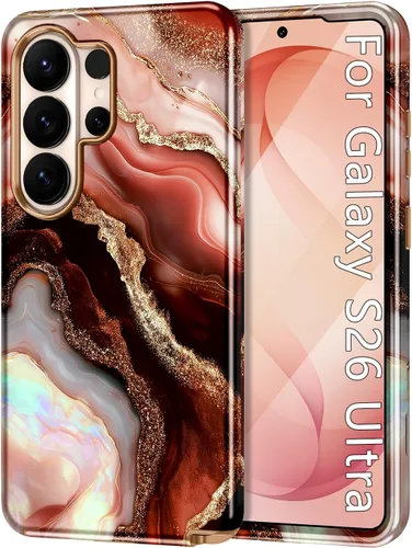 Vista 64 de Btscase para Samsung Galaxy S25, [Probado contra caídas de grado militar] Funda protectora de diseño de patrón de mármol, resistente, delgada