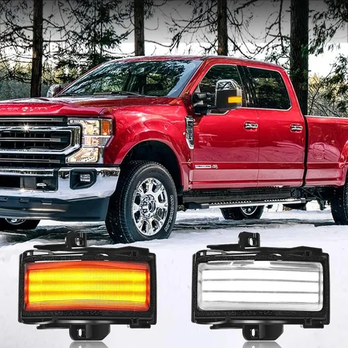 Vista 7 de [2 piezas] Marcador de espejo lateral luces intermitentes para Ford F150 F250 F350 F450 F550 Super Duty 2017 2018 2019 2020 2021 2022 2023, lámparas