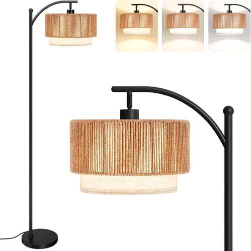 Vista 14 de Lámparas de pie SUNMORY para sala de estar con bombilla LED de 12W, lámpara de pie de arco con 3 temperaturas de color, lámparas de pie modernas