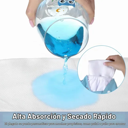 Vista 4 de 50 pañales de tela reutilizables para bebés, pañales reutilizables para bebés, grandes, 27 x 27 pulgadas, de algodón, reutilizables, para bebés