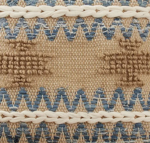 Vista 3 de SARO LIFESTYLE Almohada Chindi de múltiples texturas con relleno de poliéster, natural, 18