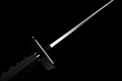 Vista 6 de Espada samurái afilada hecha a mano Katana negra réplica de Enter The Ninja Sword Real Battle Ready Ninjato
