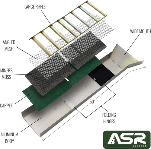 Vista 2 de ASR Outdoor Kit completo de 20 piezas de pan dorado para adultos con caja de esclusa plegable de 50 pulgadas y cubo de 5 galones, azul