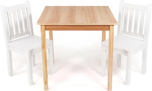 Vista 15 de Humble Crew Toddler Table and Chair Set for Kids, Wood Activity Furniture Gris