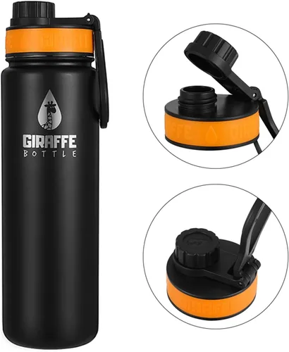 Vista 4 de Giraffe Bottle Tower - Sistema de bebida manos libres, botella aislada de acero inoxidable, con soporte para botella montado en tubo redondo