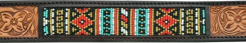Vista 6 de Collar de cuero para perro, tamaño pequeño, estilo occidental, resistente, con cuentas ajustables y acolchado, suave para cachorros y perros