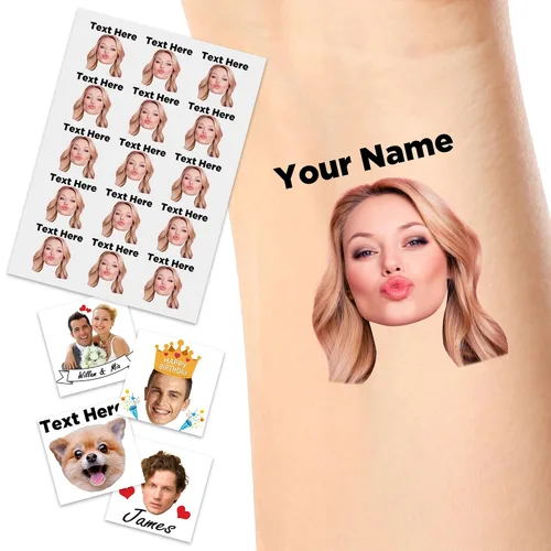 Vista 35 de Tatuajes temporales personalizados, tatuajes de flores de nacimiento personalizados para cumpleaños, boda, despedida de soltera, 1 juego de 15