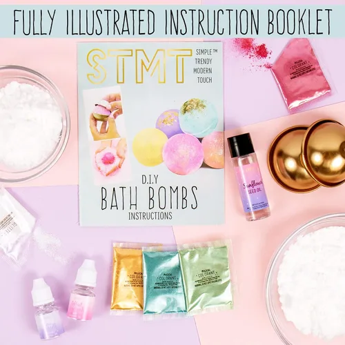 Vista 4 de STMT Self-Love Club D.I.Y. Bombas de baño de Horizon Group USA, crea 5 bombas de baño con colores pastel, aceites esenciales e ingredientes