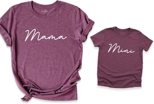 Vista 5 de Camisetas para mamá y mini, camiseta a juego para mamá y yo, camiseta familiar de mamá mini papá, regalo para madre e hija, regalo del día