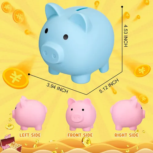 Vista 2 de Gerrii 9 hucha de plástico a granel para niños, caja de dinero de cerdo grande, irrompible, caja de ahorro para adultos, niñas, niños, Pascua