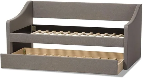 Vista 6 de Allora Sofá cama tapizado de tela moderna con nido en gris
