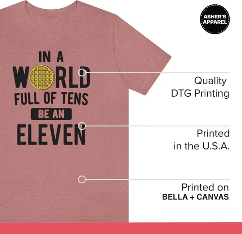 Vista 4 de in A World of Tens Be an Eleven Fans de Stranger Programa de televisión Things Camiseta unisex