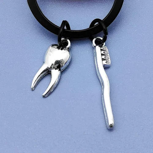 Vista 3 de Regalos para dentistas para mujeres, higienista dental, regalos para estudiantes, regalo de asistente dental, divertido llavero de dentista, regalos