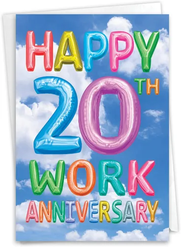 Vista 7 de NobleWorks Tarjeta de felicitación de 20º aniversario (compañero de trabajo) con sobre de 5 x 7 pulgadas para hombres, mujeres (1 tarjeta) 20 años