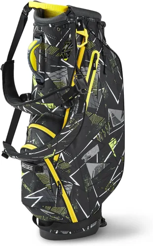 Vista 3 de Bolsas de soporte de golf Geesee con divisores de 4 vías en la parte superior, cubierta contra la lluvia, capucha protectora solar y bolsas de golf