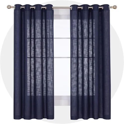 Vista 39 de Deconovo - Cortinas transparentes con filtro de luz de 84 pulgadas de largo Plata