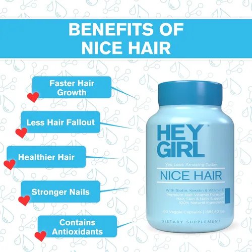 Vista 4 de Vitaminas para el cabello para ayudar a adelgazar y caer – Suplemento capilar para hacer crecer el cabello más rápido, más fuerte y tener una piel