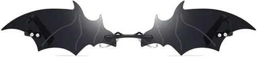 Vista 4 de Gafas de sol góticas Vampire Bat, Negro