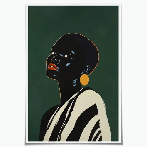 Vista 15 de Póster de personas negras, arte de mujeres afroamericanas, arte minimalista para mujer, impresión de mujer afro, obra de arte moderna, 16 x 24