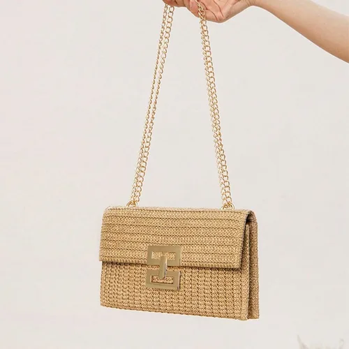 Vista 3 de Bolso de mano de paja para mujer, bolso de noche de diseñador para verano, playa, bolso cruzado Straw, Purse, Designer, Evening, Summer, Beach
