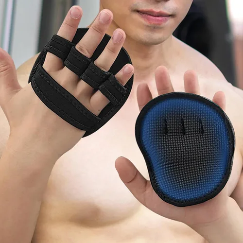 Vista 5 de Guantes de gimnasio para levantamiento de pesas, almohadilla de agarre de entrenamiento para hombre y mujer, fitness, levantamiento de pesas