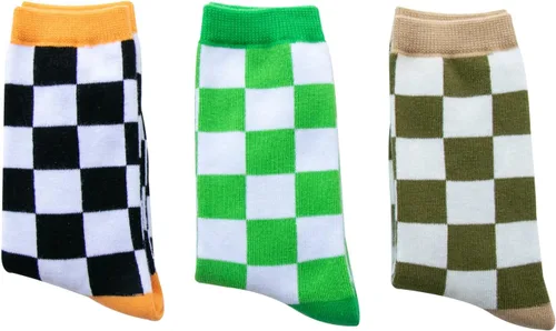 Vista 6 de Calcetines tobilleros de algodón a cuadros para niñas y niños pequeños unisex