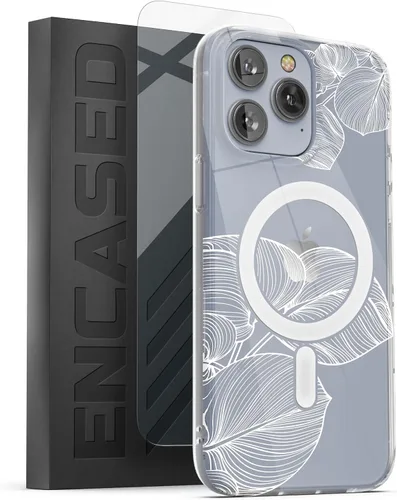 Vista 10 de ENCASED Funda magnética diseñada para iPhone 14 PRO con protector de pantalla para mujer, compatible con accesorios MagSafe para teléfono