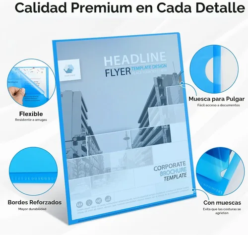 Vista 3 de KTRIO Paquete de 12 fundas de plástico transparente para carpetas, 6 colores surtidos, bolsillos para proyectos de documentos para papel