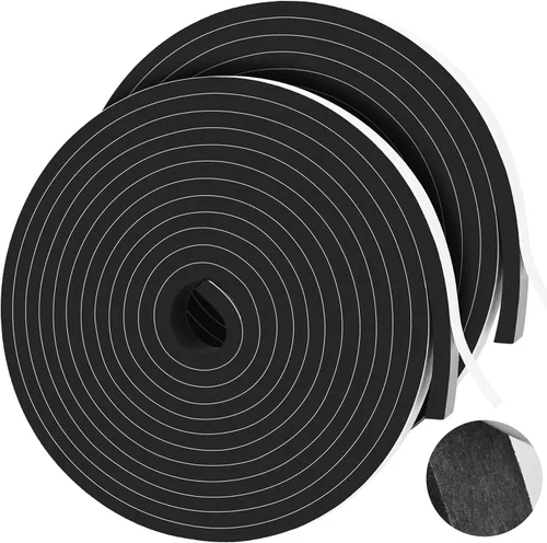 Vista 22 de 20 pies de cintas de espuma autoadhesivas Tiras de sello de espuma de 1 pulgada x 1/2 pulgada x 10 pies cada rollo Burletes de alta resistencia