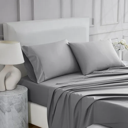 Vista 24 de Linen Closet Juego de sábanas tamaño individual – 100% algodón natural percal, juego de sábanas de cama individual de 3 piezas refrescante