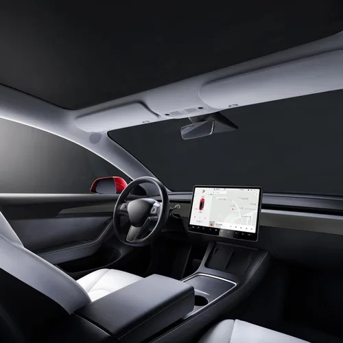 Vista 7 de Cubierta de salpicadero y moldura de puerta para Tesla Model Y/3 Matte black ABS interior trim wrap for 2019-2023 Model Y & 2021-2023 Model 3