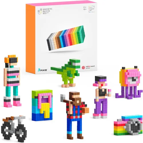 Vista 11 de PIXIO -400 piezas - Juguete de construcción de bloques magnéticos diminutos en el estilo Pixel Art con aplicación gratuita - Cubos de plástico