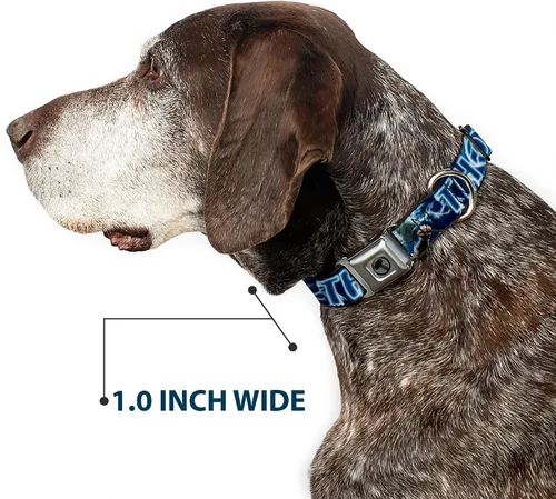 Vista 6 de Collar de perro hebilla para cinturón de seguridad Avengers Thor Hammer Action Pose Galaxy Blues Blanco 9 a 15 pulgadas 1.0 pulgadas de ancho