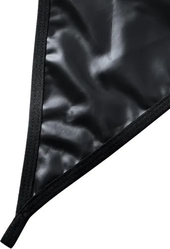 Vista 3 de Lilosy Conjunto de lencería sexy de piel sintética con tiras de liguero