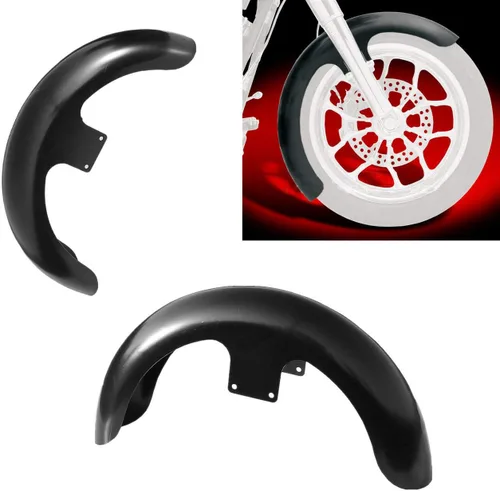 Vista 5 de TCMT Llanta de rueda delantera de 21", buje de rueda de brida de doble disco con guardabarros delantero negro sin pintar, compatible con modelos