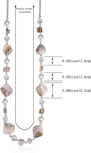 Vista 6 de Pearl & Club - Collar largo con cuentas para mujer