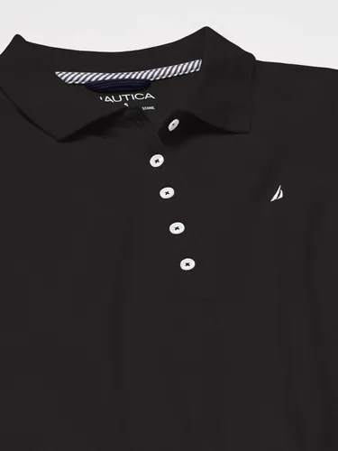 Vista 4 de Camiseta de polo Nautica para mujer, de manga corta, 5 botones, transpirable, 100% algodón