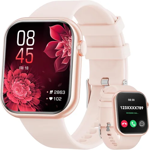Vista 11 de Hwagol Reloj Inteligente (Contestar/Hacer Llamadas) Rastreador de Fitness de 1.85 Pulgadas, Esferas DIY/Podómetro/Calorías/Múltiples Modos Negro