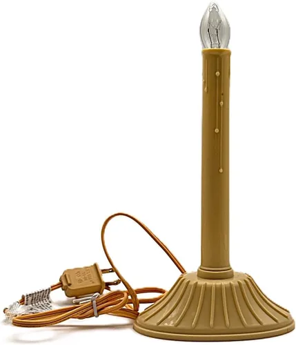Vista 2 de Lámpara con forma de candelabro amarillo marfil, 9.5 pulgadas, para interiores, navidad, foco C7 transparente