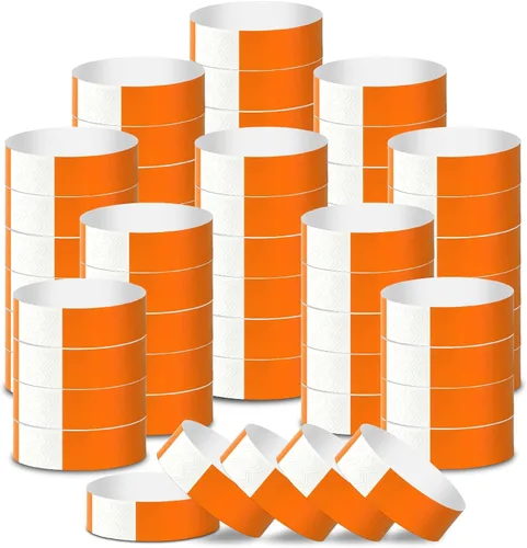 Vista 9 de 2000 pulseras de papel para eventos, impermeables, color negro neón, pulseras adhesivas de identificación de conciertos, bandas de mano para eventos