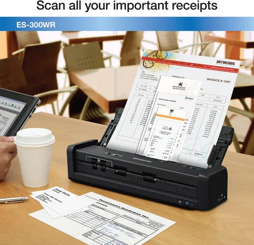 Vista 7 de Epson ES-300WR Inalámbrico Color Portátil Duplex Documento Escáner Contabilidad Edición para PC y Mac Auto Doc Feeder (ADF)