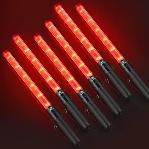 Vista 12 de RoadHero 1 paquete de varitas de tráfico de 21 pulgadas, bastón de control de tráfico LED verde, varita de luz de seguridad nocturna con 2 modos