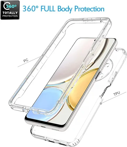 Vista 3 de Funda para Honor X9 (4G/5G)/Honor X30/Honor Magic4 Lite con protector de pantalla de vidrio templado, carcasa protectora de cuerpo completo