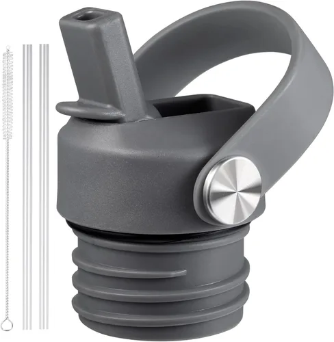 Vista 12 de Tapa de popote compatible con botella de agua de boca estándar de 24 onzas y 21 onzas, tapas con popote para botellas de agua Hydroflask, parte