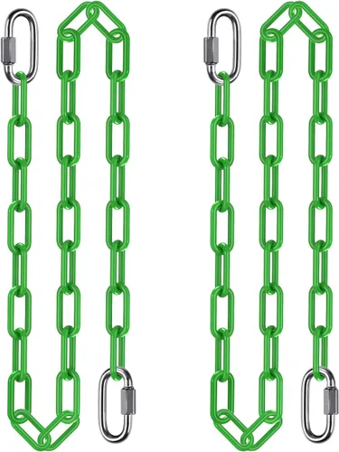 Vista 19 de 2 cadenas colgantes resistentes de 20 pulgadas con ganchos, cadena de extensión de columpio, color negro