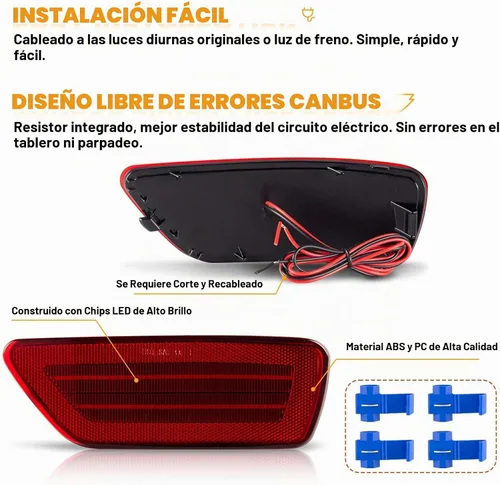 Vista 3 de Gempro Luces reflectoras LED para parachoques trasero para Jeep Grand Cherokee 2011-2021, Patriot 2013-2017, Dodge Journey 2011-2020, 2 unidades Len