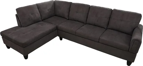 Vista 4 de Star Home Living Juego de 2 sofás seccionales orientados a la izquierda, marrón oscuro