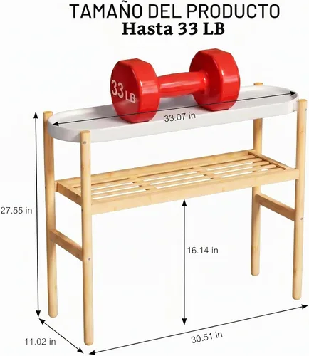 Vista 2 de Estantería de bambú Wisuce para interiores, mesa de 2 niveles de altura para ventana, soporte para múltiples plantas..