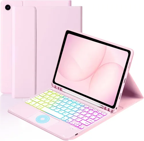 Vista 10 de MePadKey Funda de teclado con panel táctil para Samsung Galaxy Tab A11 Plus/A9 Plus 2025/2023 de 11 pulgadas, retroiluminación de 7 colores, teclado