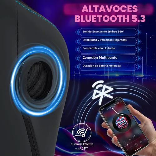 Vista 3 de HOFFREE Silla LED para juegos con altavoces, silla de computadora grande y alta con luces RGB, silla de juego Bluetooth con reposapiés, sillas